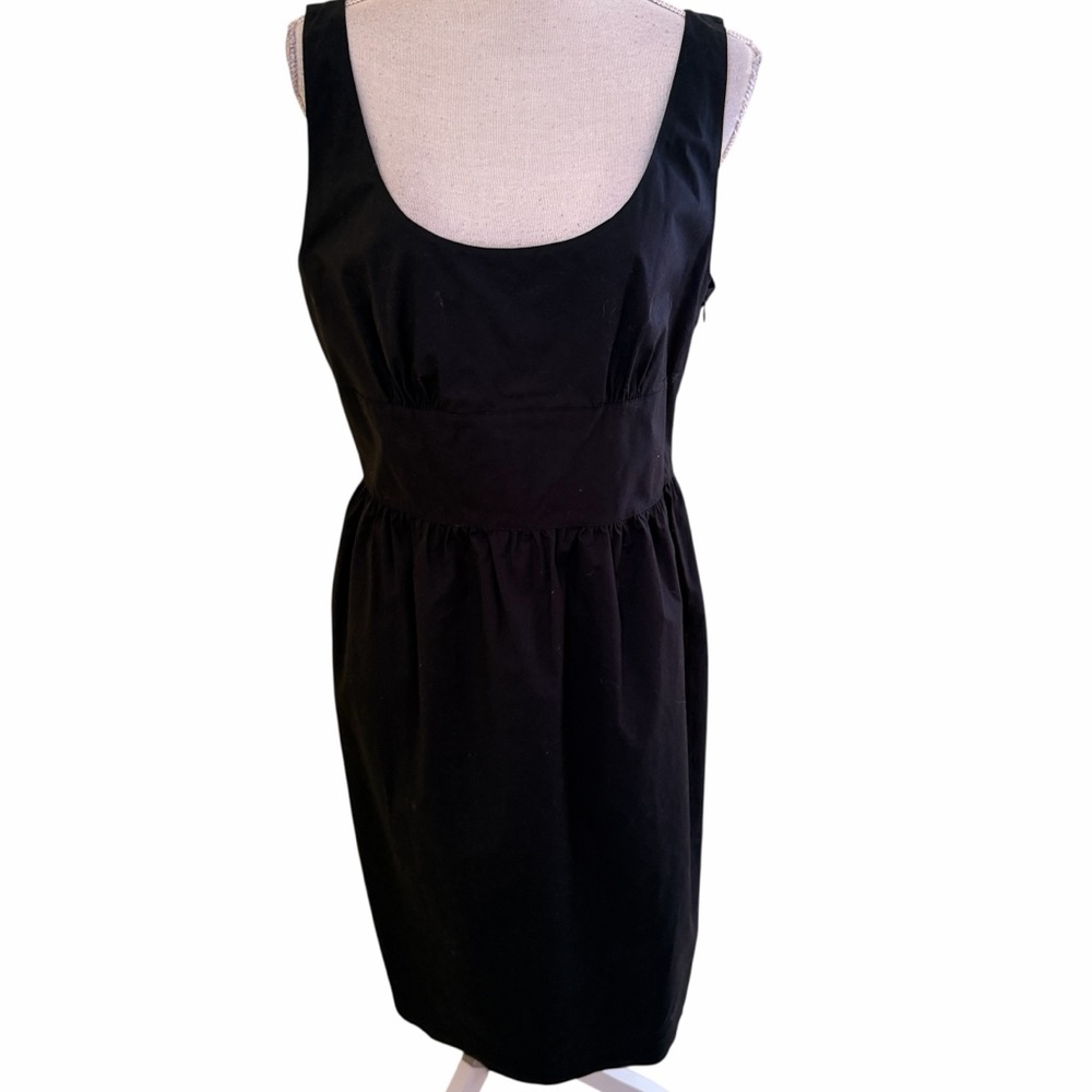 Charles Nolan Black Sleeveless Scoop Neck Fit and Flare Stretch Cotton Dress 12